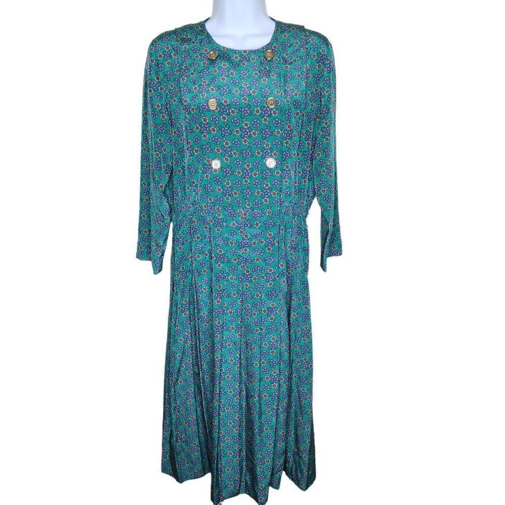 Vintage 90s Talbots Long Sleeve Drop Waist Secretary Dress Womens Size 4 Petite
